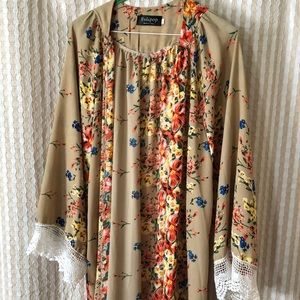 Tan floral kimono